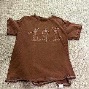 Full Tilt Brown Short Sleeve Tee with Playful Design